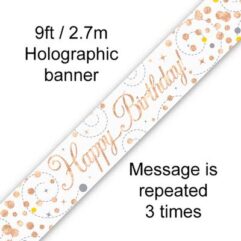 Banner Rose Gold Happy Birthday Sparkle Fizz 2.7m