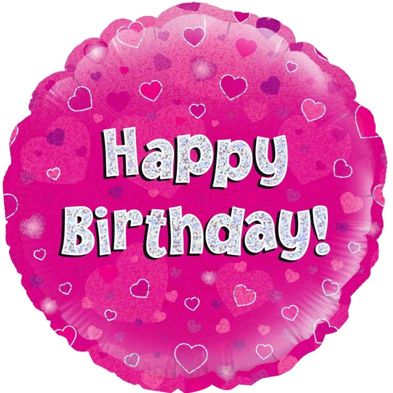Foil Pink H BDay Holographic