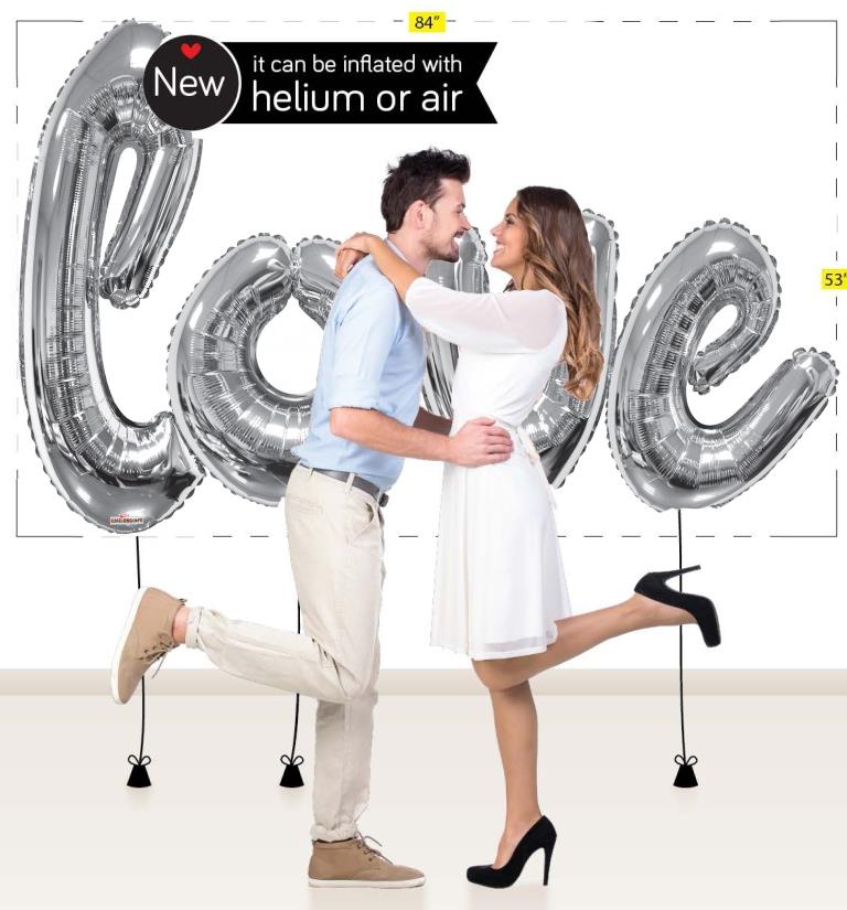 LOVE Giant 84x53 Silver
