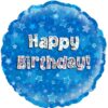 Foil Blue Happy Birthday Holographic