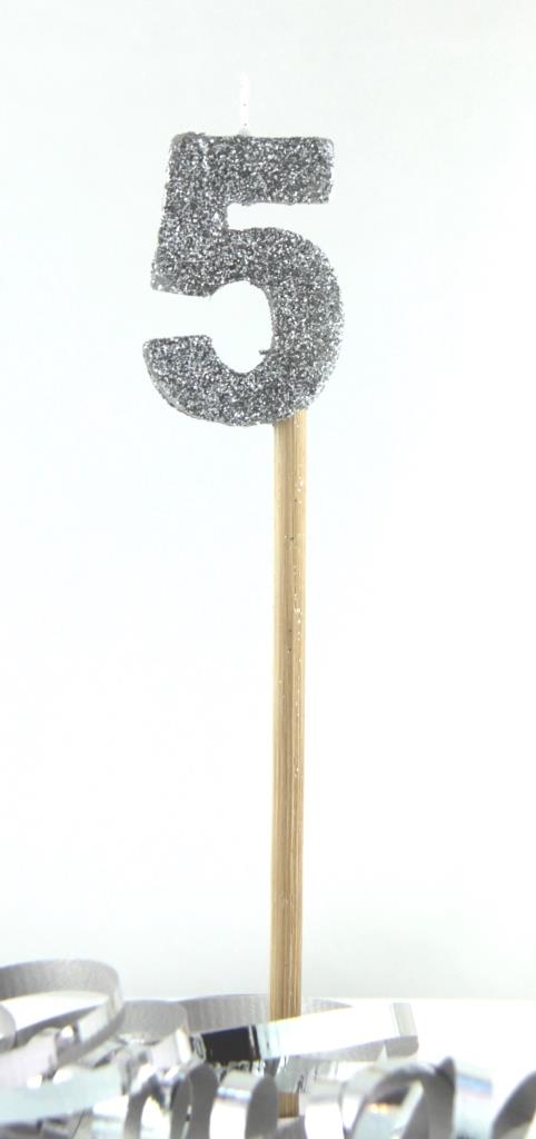 Candle Silver Long Stick #5
