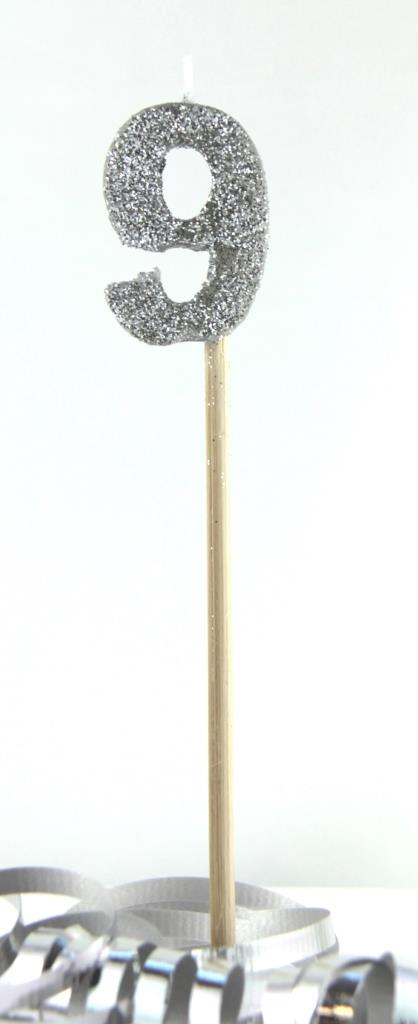 Candle Silver Long Stick #9